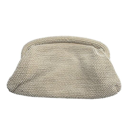 Vintage Lumured 1950s Beaded Clutch | Ivory Corde Purse - Picture 1 of 6